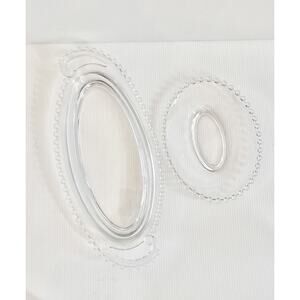 TWO Candlewick Imperial Glass Oval Serving Dish Candy Nuts Appetizers Handles